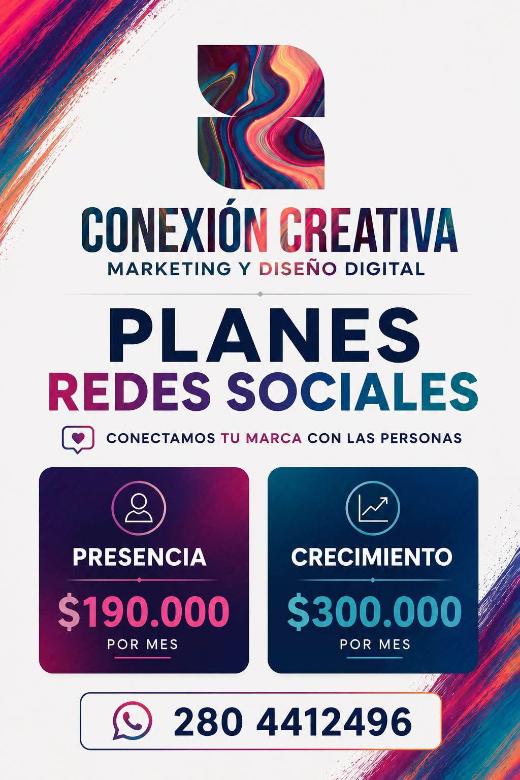 Diseño promocional de planes de redes sociales